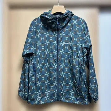 mont-bell 윈드 블라스트 프린트 후드티 경량 컴팩트