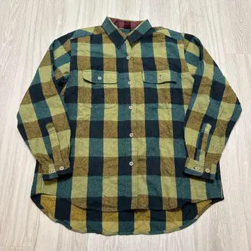 Montbell 플란넬 체크 긴팔 셔츠 그린 아크릴 여성용 L