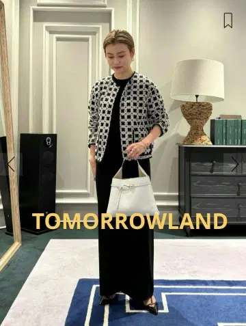 Ballsey 플러피 얀 투모로우랜드 노카라 자켓