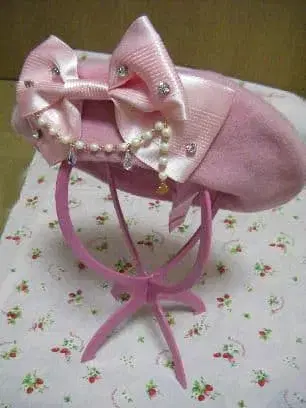 BABY 리본 포함 베레모 핑크