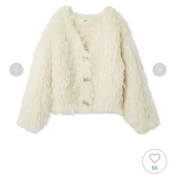 SNIDEL 디자인 니트 가디건 화이트 프리 사이즈