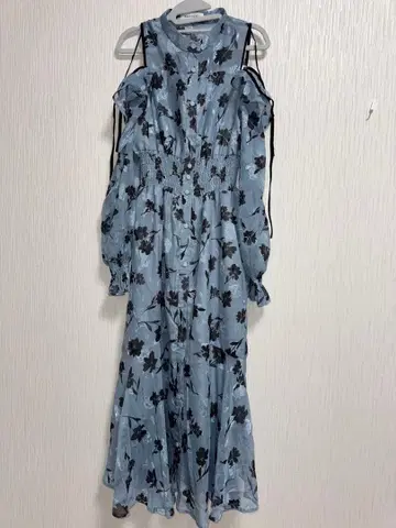 REDYAZEL 꽃무늬 쉬폰 원피스 블루 계열 프리 사이즈 새상품급