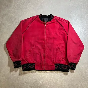 80s Walls 덕지 자켓 네이티브 무늬 래글런 블루종