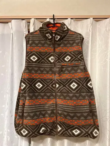 미사용 베스트 플리스 리버서블 오렌지 XL