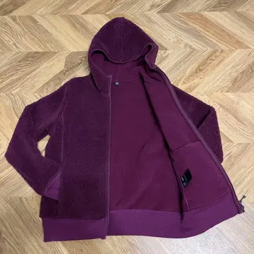 플리스 후드 자켓 퍼플