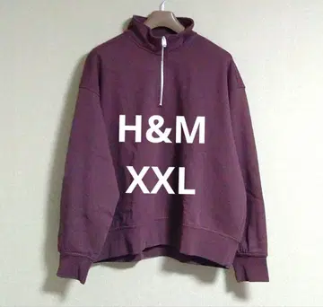 [ H&M ] 하프 지퍼 속기모 맨투맨 XXL 루즈핏 상의