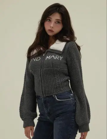 [ andmary ] mary logo zip tops