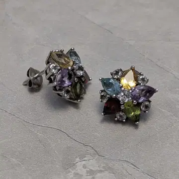 [ USED 빈티지 ] 멀티 젬스톤 귀걸이 925 각인