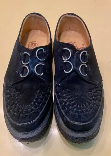 중고 조지 콕스 스웨이드 러버 솔 신발 24cm 블랙 영국제