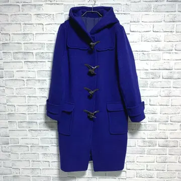 [ Mila Owen ] 미라 오웬 양모 소가죽 사용 더플 코트 블루