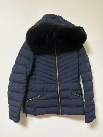 TOMMY 네이비 후드 부착 다운 자켓 여성용 M