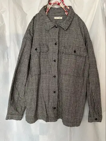 셔츠 자켓 글렌체크 아우터 개더 studioCLIP