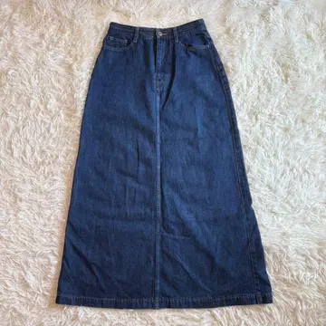 알아바일 데님 맥시 스커트 인디고 블루 2 사이즈 슬릿
