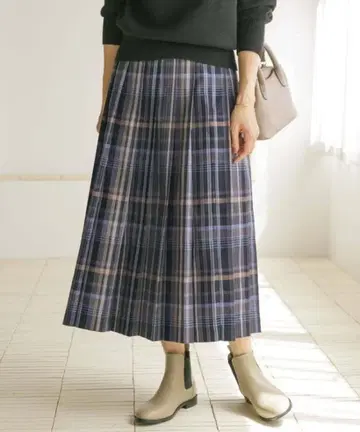 어반 리서치 도어스 컬러 체크 플리츠 스커트//그레이 계열