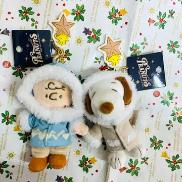 USJ 크리스마스 스누피 찰리 브라운 봉제 인형 키체인