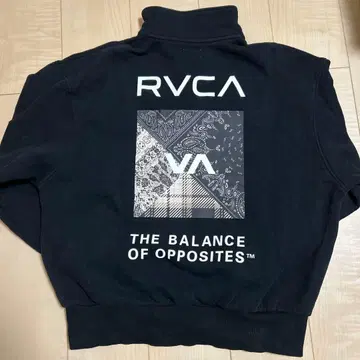 RVCA 하프 지퍼 맨투맨 여성용 블랙 M 사이즈