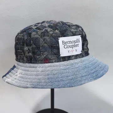 Bernoulli Coupler 일본풍 패턴 퀼팅 데님 버킷 햇 기모노