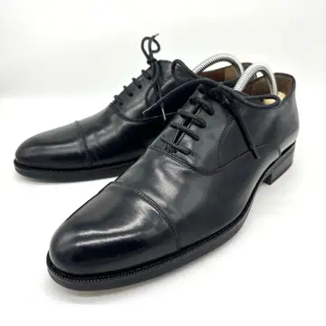 잔카를로 모렐리 스트레이트 팁 가죽 신발 블랙 NERO 26.5