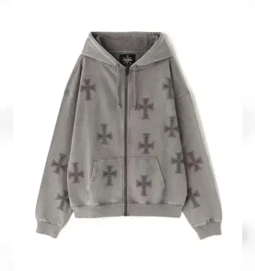 unknown london 십자가 후드티 그레이