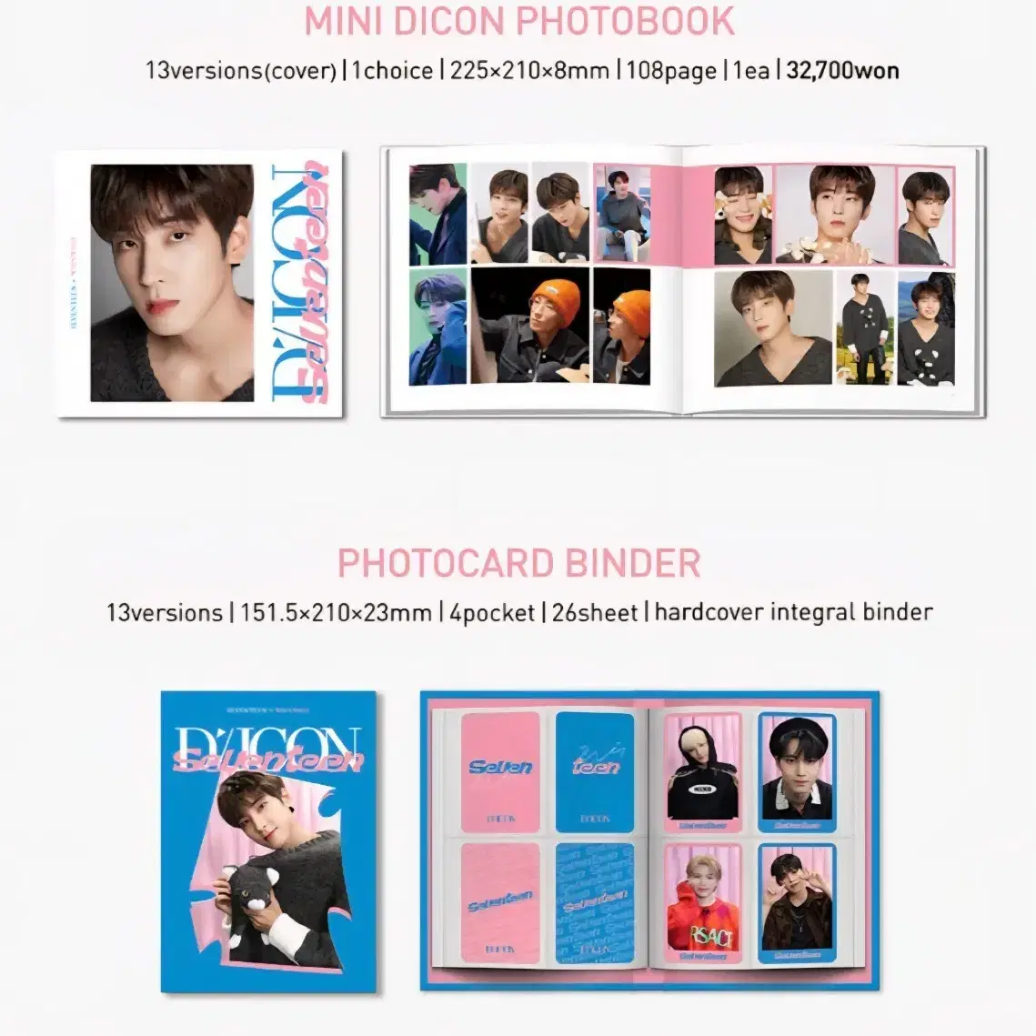 Seventeen wonwoo Dicon mini photobook + photocard binder