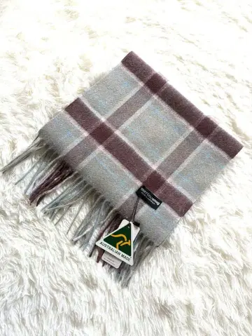 [ 미사용 택 포함 ] 머플러 메리노울 체크 호주산