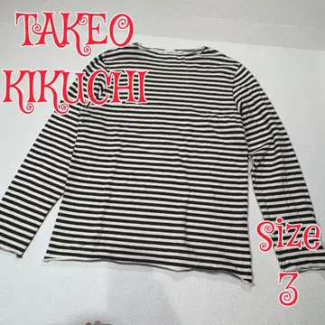 TAKEO KKUCHI 보더 티셔츠 3 일본제 다케오 키쿠치