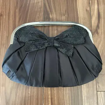 플리츠 파티 백 블랙