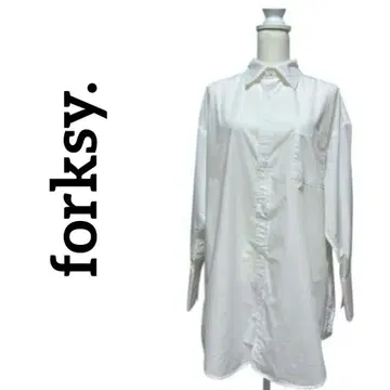 [ 새상품 ] forksy.  레귤러 카라 빅 셔츠 화이트