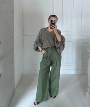 택 포함 새상품 girlish 플랩 와이드 팬츠 36