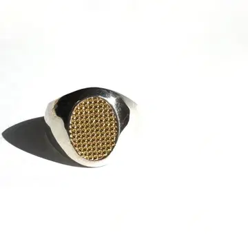 Pyramid Studs Oval Signet Ring #17