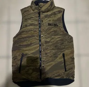 카모플라주 패턴 서모크로믹 리버서블 다운 베스트