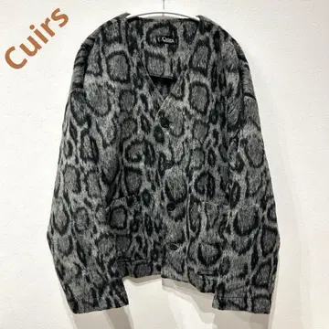 Cuirs 레오파드 무늬 가디건 그레이 계열 남성용