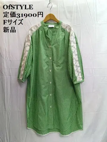 새상품 오브스타일 긴자 매기 소매 레이스 셔츠 원피스 F 사이즈