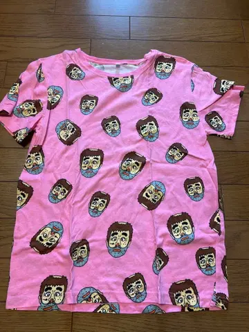 시무라 켄 이상한 아저씨 핑크 반팔 티셔츠 S