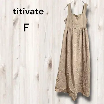 티티베이트 오버롤 스커트 원피스 리본 A라인 미색