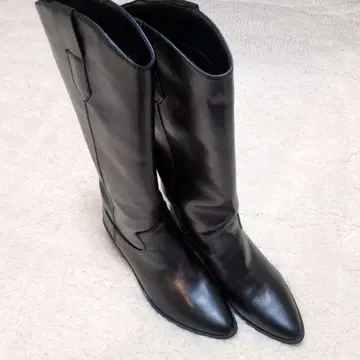 블랙 롱 부츠 슬림 핏