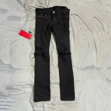 Hysteric glamour 스키니 데님 청바지 데미지 스터드