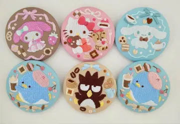 산리오 자수 캔뱃지 6개 세트