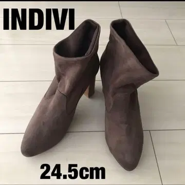 [ INDIVI ] 인디비 부티 숏부츠 24.5cm 브라운 인디비