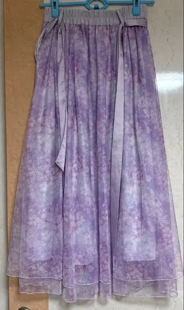 눈 벚꽃 패턴 스커트