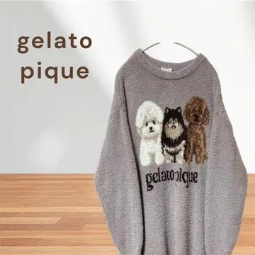 새상품급 gelato pique DOG 3 패턴 자카드 원피스 그레이 F