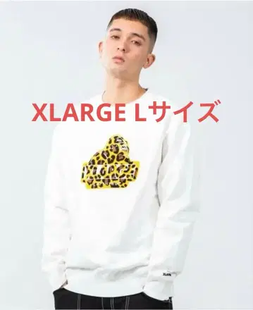 XLARGE 레오파드 무늬 로고 자수 맨투맨 L