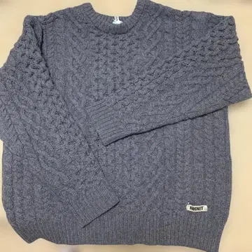 NKNIT 그레이 케이블 짜임 니트 긴팔