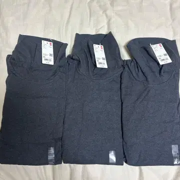 유니클로 소프트 터치 터틀넥 T 그레이 3장 세트 XXL