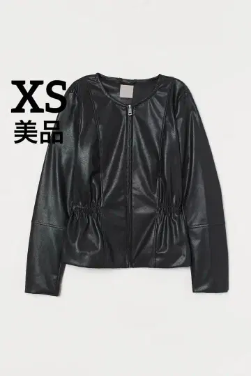 [ 새상품급 ] H&M 페플럼 가죽 자켓 XS