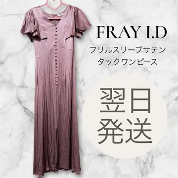 FRAY I.D 프릴 슬리브 새틴 턱 원피스