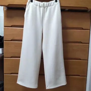 아이보리 와이드 팬츠 허리밴딩