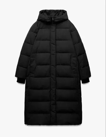 ZARA 롱 다운 블랙
