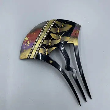 20 빈티지 나비 모양 수지 골드 컬러 잎 무늬 머리 장식