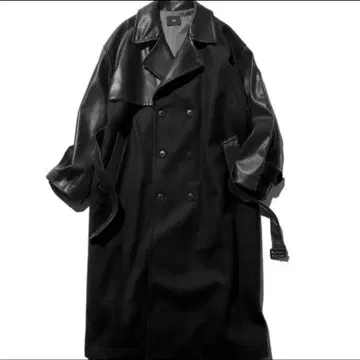 HARE 울리테크 인조 가죽 절개 트렌치 새상품급